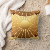 星付きマンダラ – ゴールデンサテンのグラデーション クッション (ブランケット)