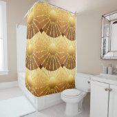 星付きマンダラ – ゴールデンサテンのグラデーション シャワーカーテン (インサイチュ)