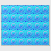 星付きマンダラ – ターコイズサテン勾配 ラッピングペーパー (フラット)