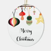 星付きメリークリスマスカラフル セラミックオーナメント (左)