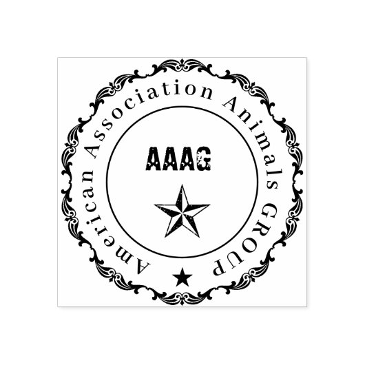 星付きラウンドスタンプの作成デザイン ラバースタンプ (インプリント)