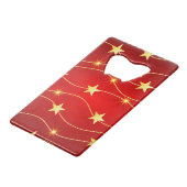 星付きルビーレッドパターン クレジットカード栓抜き (正面アングル)