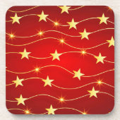 星付きルビーレッドパターン コースター (正面)