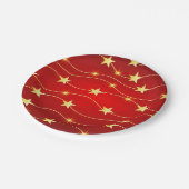 星付きルビーレッドパターン ペーパープレート (アングル)