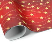 星付きルビーレッドパターン ラッピングペーパー (ロールコーナー)