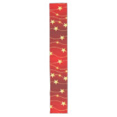 星付きルビーレッドパターン ロングテーブルランナー (正面)