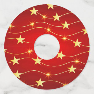 星付きルビーレッドパターン ワイングラスタグ