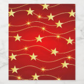 星付きルビーレッドパターン ワインラベル (シングルラベル)