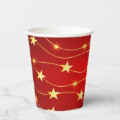 星付きルビーレッドパターン 紙コップ (正面)