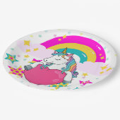 星付きレインボーユニコーン ペーパープレート (アングル)