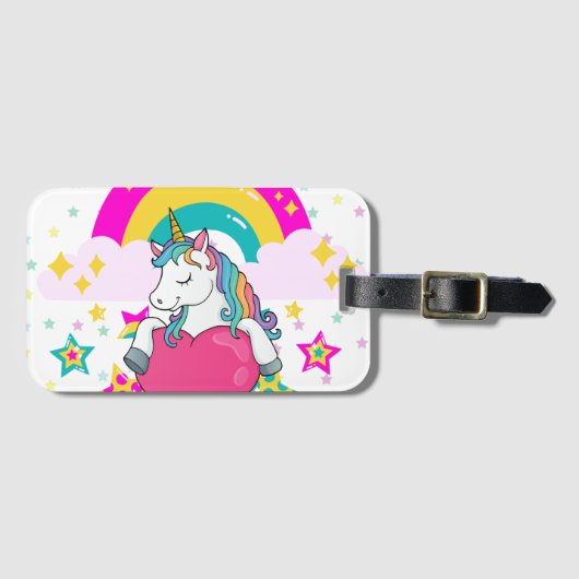 星付きレインボーユニコーン ラゲッジタグ (正面横)