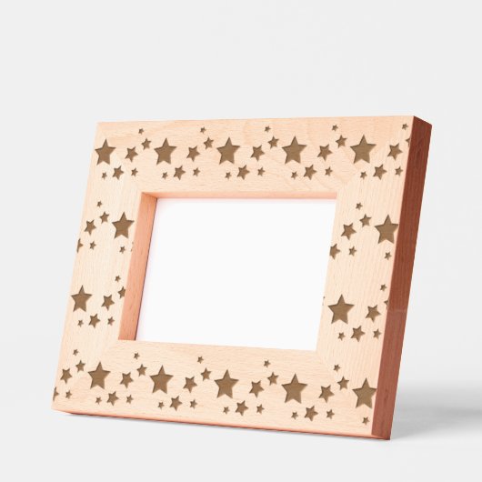 星付き写真枠 レーザー彫刻フレーム (左)