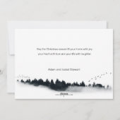 星付き冬の夜、松とクリスマスの文字 シーズンカード (裏面)