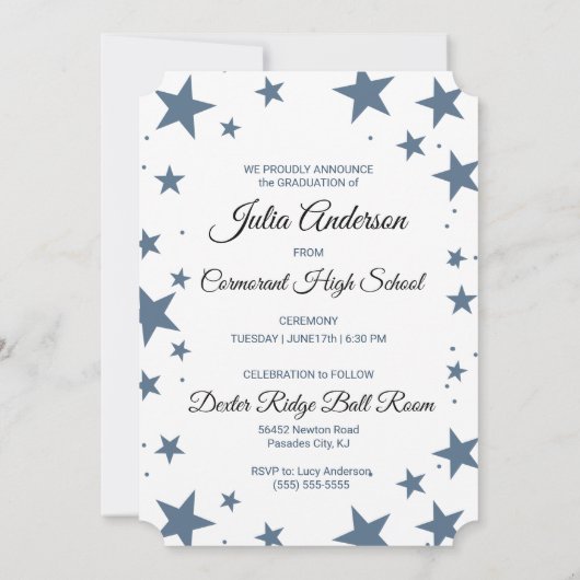 星付き卒業発表の大学院写真 招待状 (裏面)