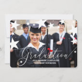 星付き卒業発表の大学院写真 招待状 (正面)