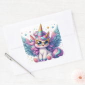 星付き可愛いユニコーン スクエアシール (封筒)