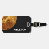 星付き太陽の惑星ビーナス系ブラック宇宙 ラゲッジタグ (正面横)