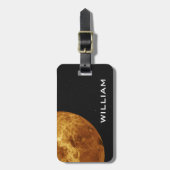 星付き太陽の惑星ビーナス系ブラック宇宙 ラゲッジタグ (正面縦)