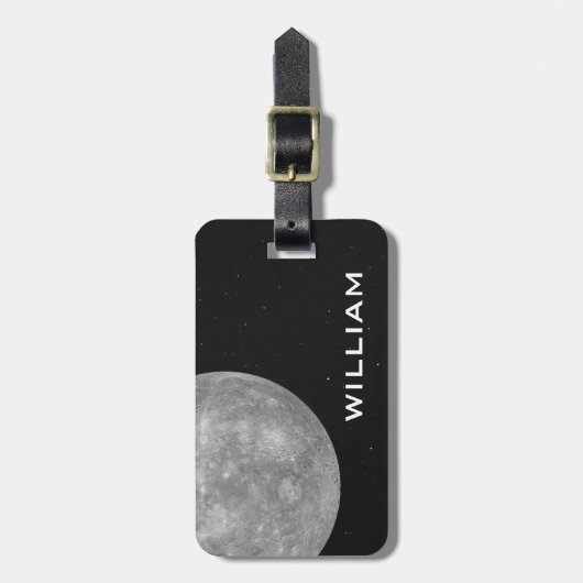 星付き惑星太陽のマーキュリーシステムブラック宇宙 ラゲッジタグ (正面縦)