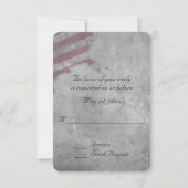 星付き愛国的なアメリカ国旗ウェディングRSVPカード 出欠カード (裏面)