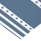 星付き愛国的な青ストライプと白の ロングテーブルランナー (コーナー)