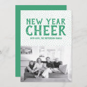 星付き新年応援写真カード |緑 シーズンカード (正面/裏面)