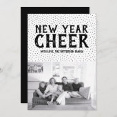 星付き新年応援写真カード |黒 シーズンカード (正面/裏面)