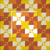 星付き秋の黄色とオレンジ色 ファブリック (タイル)