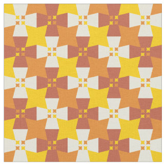 星付き秋の黄色とオレンジ色 ファブリック