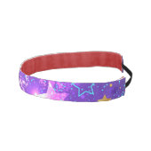 星付き紫色のホイルの背景 アスレチックヘッドバンド (右)