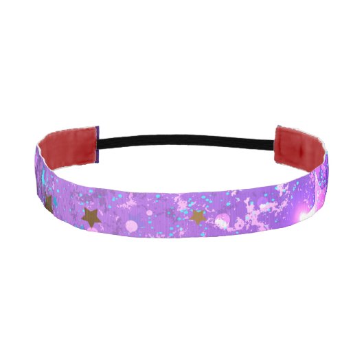 星付き紫色のホイルの背景 アスレチックヘッドバンド (正面)