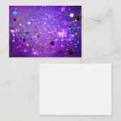 星付き紫色のホイルの背景 アドバイスカード (正面/裏面)