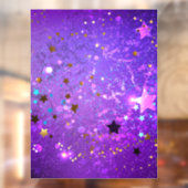 星付き紫色のホイルの背景 ウィンドウサイン (シート2)