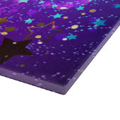 星付き紫色のホイルの背景 カッティングボード (角)