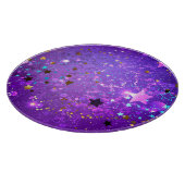 星付き紫色のホイルの背景 カッティングボード (角)