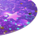 星付き紫色のホイルの背景 カッティングボード (角)