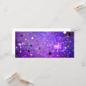 星付き紫色のホイルの背景 カード (正面/裏面インサイチュ)
