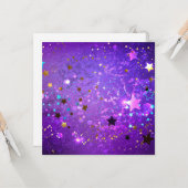 星付き紫色のホイルの背景 カード (正面/裏面インサイチュ)