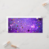 星付き紫色のホイルの背景 カード (正面/裏面インサイチュ)