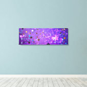 星付き紫色のホイルの背景 キャンバスプリント (インサイチュ (ウッドフロア))