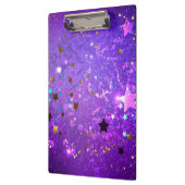 星付き紫色のホイルの背景 クリップボード (左)