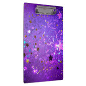 星付き紫色のホイルの背景 クリップボード (右)