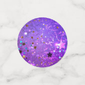 星付き紫色のホイルの背景 コンフェッティ (スモール正面)