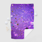 星付き紫色のホイルの背景 ゴルフタオル (インサイチュ)