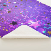 星付き紫色のホイルの背景 シェルパブランケット (3/4)