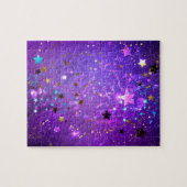 星付き紫色のホイルの背景 ジグソーパズル (横)