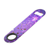 星付き紫色のホイルの背景 スピード栓抜き (正面アングル)