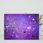 星付き紫色のホイルの背景 セーブザデート (スタンド正面)