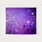 星付き紫色のホイルの背景 タペストリー (正面(横))
