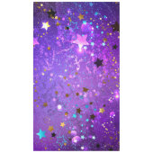 星付き紫色のホイルの背景 テーブルクロス (正面)